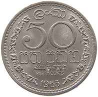 CEYLON 50 CENTS 1963  #s079 0559 - Sri Lanka