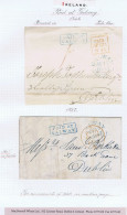 Ireland Galway 1845 And 1847 Boxed PAID AT/GALWAY In Blue On A Front And On Entire Letter To Dublin - Voorfilatelie