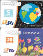 2-CARTES-PREPAYEE-ISRAEL-2008-Plastic Fin-- GRATTEE- TBE - Israel
