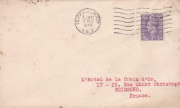 G-B- 1949--- Lettre SOUTH KENDINGTON  Pour Soissons-02 (France)-timbres ,cachet  Date  2- AUG -1949-- - Lettres & Documents