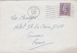 G-B- 1949--- Lettre  CHELSEA  Pour Soissons-02 (France)-timbres ,cachet  Date  7- AUG -1949-- - Cartas & Documentos