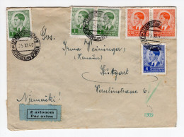 1940. KINGDOM OF YUGOSLAVIA,SLOVENIA,LESKOVEC PRI KRŠKEM,AIRMAIL COVER TO GERMANY,CENSOR - Luchtpost