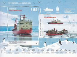 2019 Argentina Irizar Ship  Antarctica Penguins EMBOSSED Souvenir Sheet MNH - Neufs