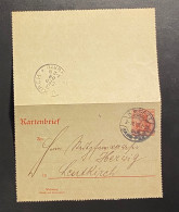 Deutsches Reich 1907 Ganzsache Kartenbrief Mi. K 14 B Gestempelt/o BAHNPOST K. WÜRTT. Ankunftsstempel LEUTKIRCH - Buste