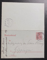 Deutsches Reich 1902 Ganzsache Kartenbrief Mi. K 12 Gestempelt/o SCHUSSENRIED Ankunftsstempel GÖPPINGEN - Enveloppes