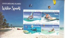 2019 Cocos Keeling Islands Water Sports Surfing Sailing Souvenir Sheet MNH - Cocos (Keeling) Islands