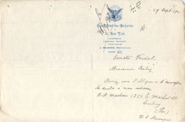 Courrier à En-tête Illustré Aigle USA Du Grand Hôtel Des Mathurins Et De New York Rouchès Propriétaire En 1911 - Other & Unclassified