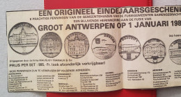 8 Penningen Groot Antwerpen - Gemeentehuizen Fusiegemeenten Antwerpen In Etui (zie Scans) + Krantenknipsel Uitgave - Tokens Of Communes