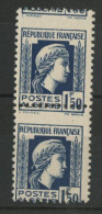 ALGERIE N° 214c PAIRE Neufs ** (MNH) VARIETE DE PIQUAGE A CHEVAL Voir Description - Ungebraucht