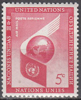 UNITED NATIONS NY   SCOTT NO C6  MNH     YEAR  1957 - Airmail