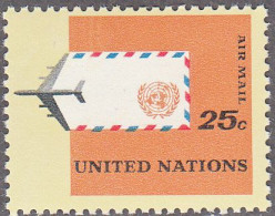UNITED NATIONS NY   SCOTT NO C12  MNH     YEAR  1964 - Poste Aérienne
