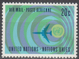 UNITED NATIONS NY   SCOTT NO C13  MNH     YEAR  1968 - Poste Aérienne