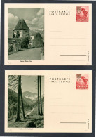 Liechtenstein 1943 Set Old Illustrated Postcards (LBK 26 A/b) Nice Unused - Postwaardestukken