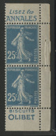 N° 140e Type II Neufs * (MH) Cote 160 € PUBLICITES LISEZ LES ANNALES + BISCUITS OLIBET - Unused Stamps
