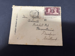 7-11-2023 (1 V 34) UK FDC Letter Posted To Scotland (1937) - ....-1951 Pre Elizabeth II