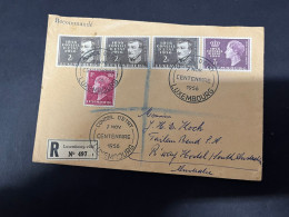 7-11-2023 (1 V 34) Luxembourg Registered Letter Posted To Australia - 1956 - - Cartas & Documentos