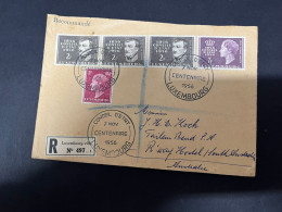 7-11-2023 (1 V 34) Luxembourg Registered Letter Posted To Australia - 1956 - - Storia Postale