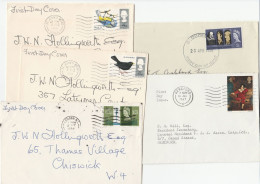 5 Diff 1960s FDC Various Stamps GB Birds Art Shakespeare Post Office Tower Cover - 1952-1971 Pre-Decimal Issues