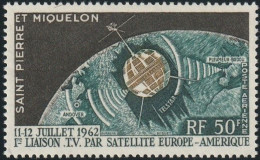 THEMATIC SPACE:  EUROPE-AMERICA SATELLITE SPACE TELECOMMUNICATIONS   -  SAINT-PIERRE ET MIQUELON - Oceania