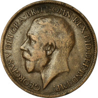 Monnaie, Grande-Bretagne, George V, 1/2 Penny, 1918, TB+, Bronze, KM:809 - C. 1/2 Penny