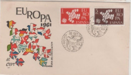 1961   FDC FROM SPAIN ON EUROPA/SYMBOLIC DOVE - 1961