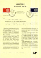 Andorre Français - Andorra Document 1970 Y&T N°DP202 à 203 - Michel N°PD222 à 223 (o) - EUROPA - Format A4 - Type 1(PTT) - Covers & Documents