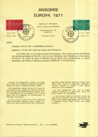 Andorre Français - Andorra Document 1971 Y&T N°DP212 à 213 - Michel N°PD232 à 233 (o) - EUROPA - Format A4 - Type 1(PTT) - Brieven En Documenten