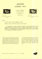 Andorre Français - Andorra Document 1973 Y&T N°DP226 à 227 - Michel N°PD247 à 248 *** - EUROPA - Format A4 - Type 1(PTT) - Storia Postale