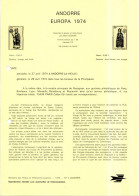 Andorre Français - Andorra Document 1974 Y&T N°DP237 à238 - Michel N°PD258 à 259 ***- EUROPA - Format A4 - Type 1 (PTT) - Briefe U. Dokumente