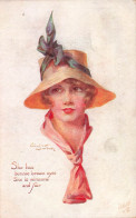 PEINTURES - TABLEAUX - She Is Bonnie Brown Eyes - Colorisé - Carte Postale Ancienne - Paintings