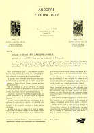 Andorre Français - Andorra Document 1977 Y&T N°DP261 à 262 - Michel N°PD282 à 283 ***- EUROPA - Format A4 - Type 1 (PTT) - Lettres & Documents