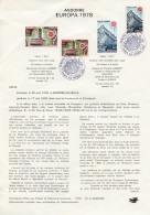 Andorre Français - Andorra Document 1978 Y&T N°DP269 à 270 - Michel N°PD290 à 291 (o) - EUROPA - Format A4 - Type 1(PTT) - Brieven En Documenten