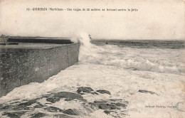 FRANCE - Quiberon - Une Vague De 20 Mètres Se Brisant Contre La Jetée - Carte Postale Ancienne - Quiberon