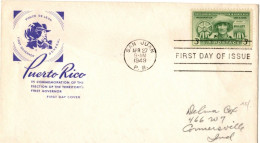 (N16) USA SCOTT FDC 983 - Puerto Rico Elections - San Juan P.R. - Connersville Ind. 1949 - 1851-1940