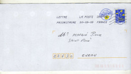 Enveloppe FRANCE Prêt à Poster Lettre Prioritaire Oblitération LA POSTE39878A 30/09/2009 - PAP: Ristampa/Logo Bleu