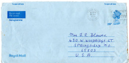 L71540 - Grossbritannien - 1984 - 26p Machin GAAerogramm SUSSEX COAST - ... -> Springfield, MO (USA) - Cartas & Documentos