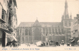 BELGIQUE - Liège - Cathédrale Et Fontaine De La Vierge - Animé - Carte Postale Ancienne - Luik