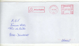 Enveloppe SUISSE HELVETIA Oblitération E.M.A. 1200 GENEVE 3 06/03/2000 - Marcophilie