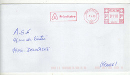 Enveloppe SUISSE HELVETIA Oblitération E.M.A. 1200 GENEVE 3 07/04/1999 - Marcophilie