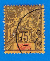 TIMBRE - COLONIES FRANCAISES - GRANDE COMORE - 75 C. N° 12 OBLITERE - Gebruikt