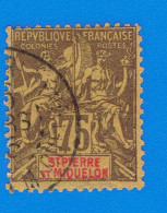 TIMBRE - COLONIES FRANCAISES - SAINT-PIERRE-ET-MIQUELON - 75 C. N° 70 OBLITERE - Gebraucht