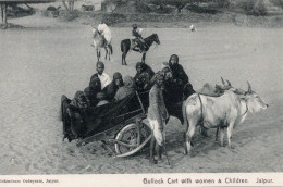 71554 - Indien - 1910 - Ansichtskarte "Jaipur - Bullock Cart Mit Frauen & Kindern", Ungebraucht - Inde