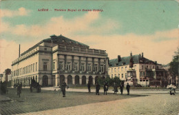 BELGIQUE - Liège - Théâtre Royal Et Statue Grétry - Colorisé - Animé - Carte Postale Ancienne - Liege