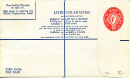 Ireland Registered Postal Stationery Cover In Mint Condition - Postal Stationery
