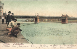 BELGIQUE - Liège - Pont Maghin - Colorisé - Pêcheurs - Animé - Carte Postale Ancienne - Luik