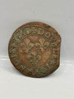 DOUBLE TOURNOIS 1640 H LA ROCHELLE LOUIS XIII BUSTE LAURE ET DRAPE / FRANCE ROYALE - 1610-1643 Louis XIII Le Juste