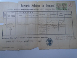 ZA466.14  Old Document  -Slovakia  Alsókorompa - Dolná Krupá - 1871  Andreas Wagner, Vágner, Stettina, Jaloveczky - Nascita & Battesimo