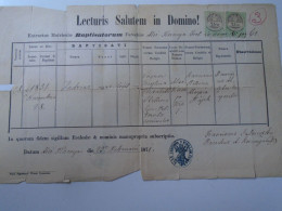 ZA466.14  Old Document  -Slovakia  Alsókorompa - Dolná Krupá - 1871  Andreas Wagner, Vágner, Stettina, Jaloveczky - Nacimiento & Bautizo