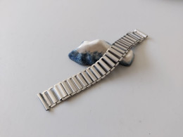 Vintage ! 50s' Swiss Everbright Stainless Steel Ladder Military Watch Bracelet Band 16mm (#93) - Montres Gousset