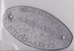 Coizard Marne Construction Belhade Publicité Plaque Publicitaire Métal - Other & Unclassified